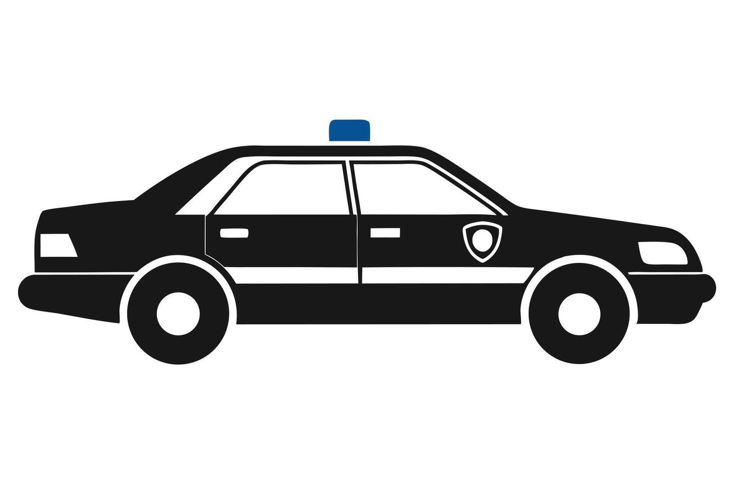 Black And White Police Car vector
