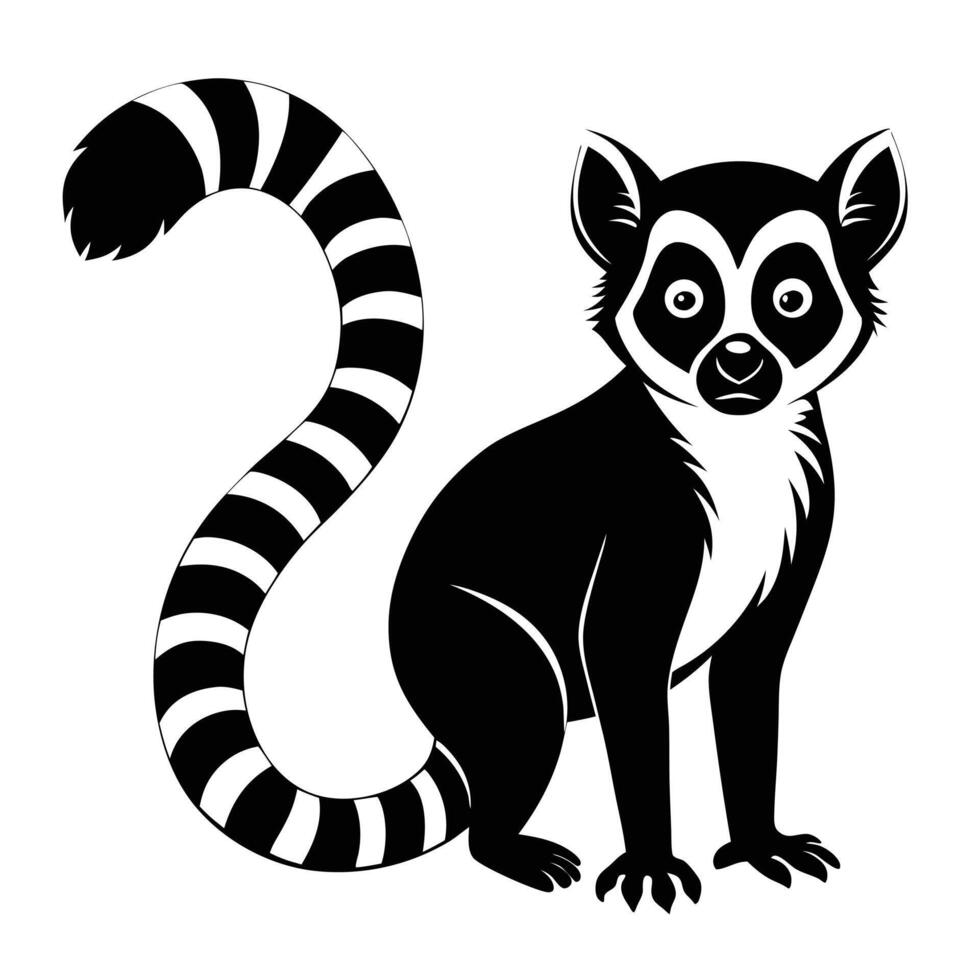 Ring Tailed Lemur Illustration vector