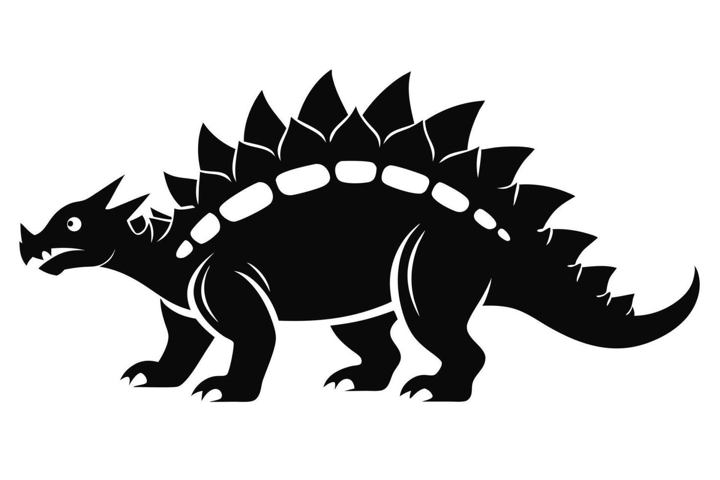 Stegosaurus Dinosaur Silhouette Illustration Art vector
