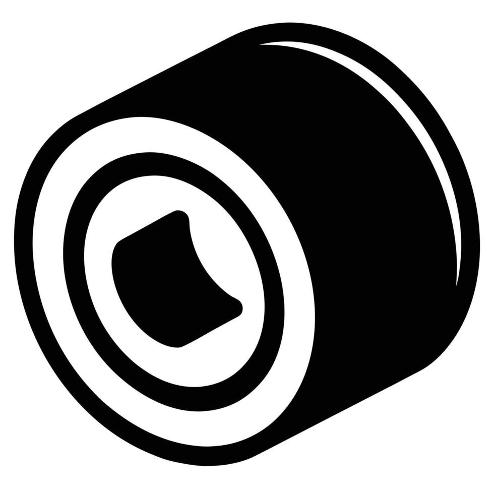 Black And White Sushi Roll Icon vector