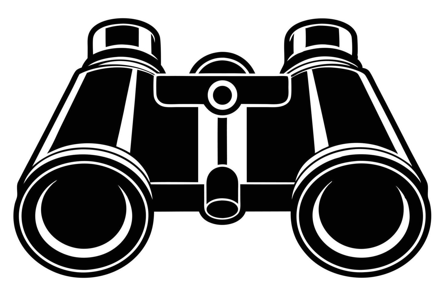 Binoculars Monochrome Simple Illustration Design vector