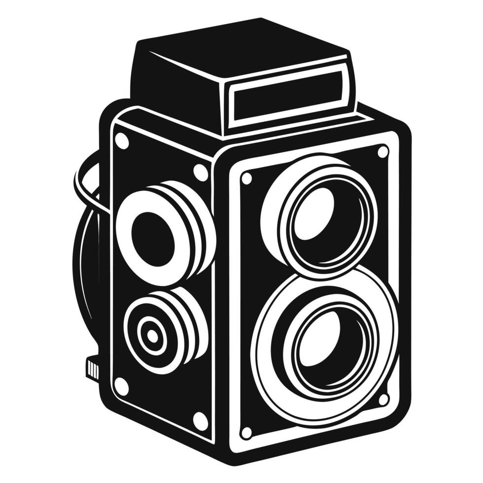 Vintage Camera Black And White vector