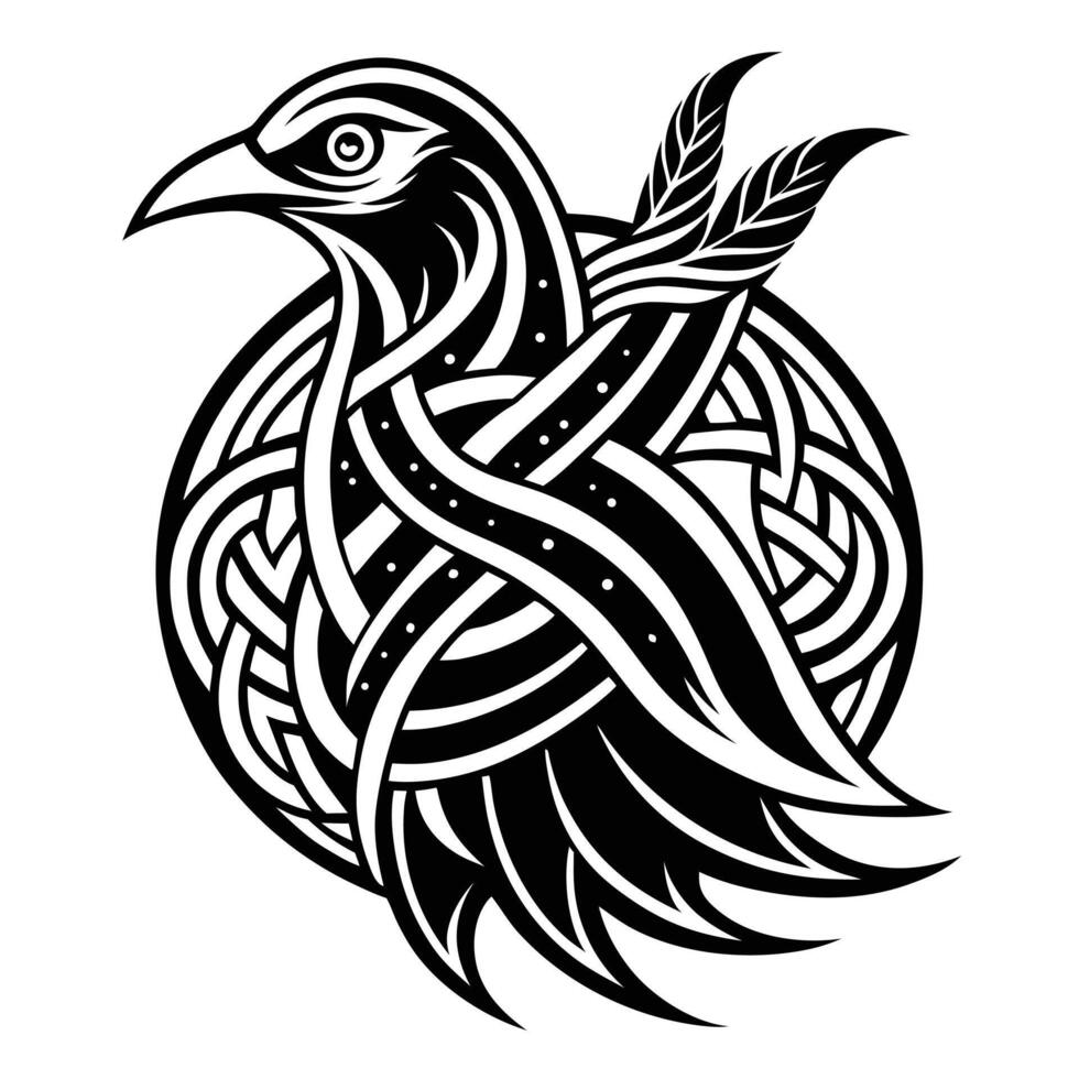 Celtic Knot Raven Illustration Artwork Design vector