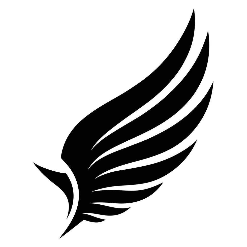 Black Wing Isolated On White Background vector