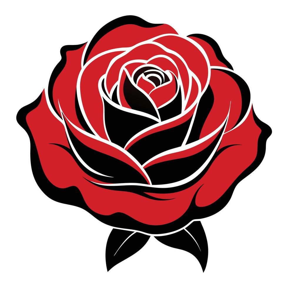 Red And Black Rose Design vector