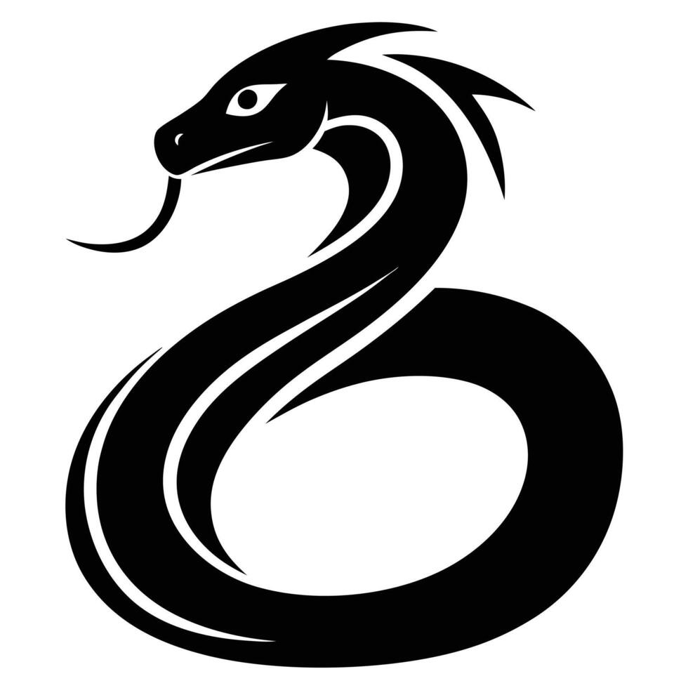Black Snake Illustration Isolated On White vector