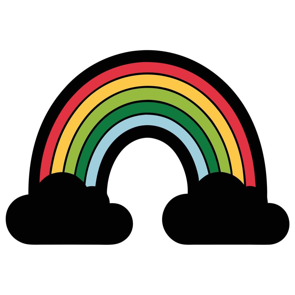 Rainbow And Clouds Design Illustration vector