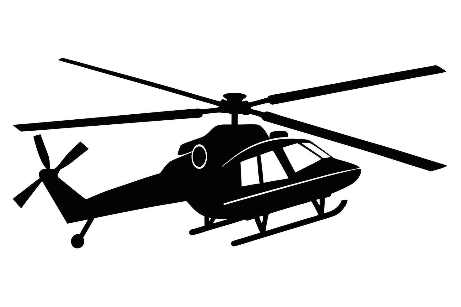 Helicopter Black Silhouette Graphic vector