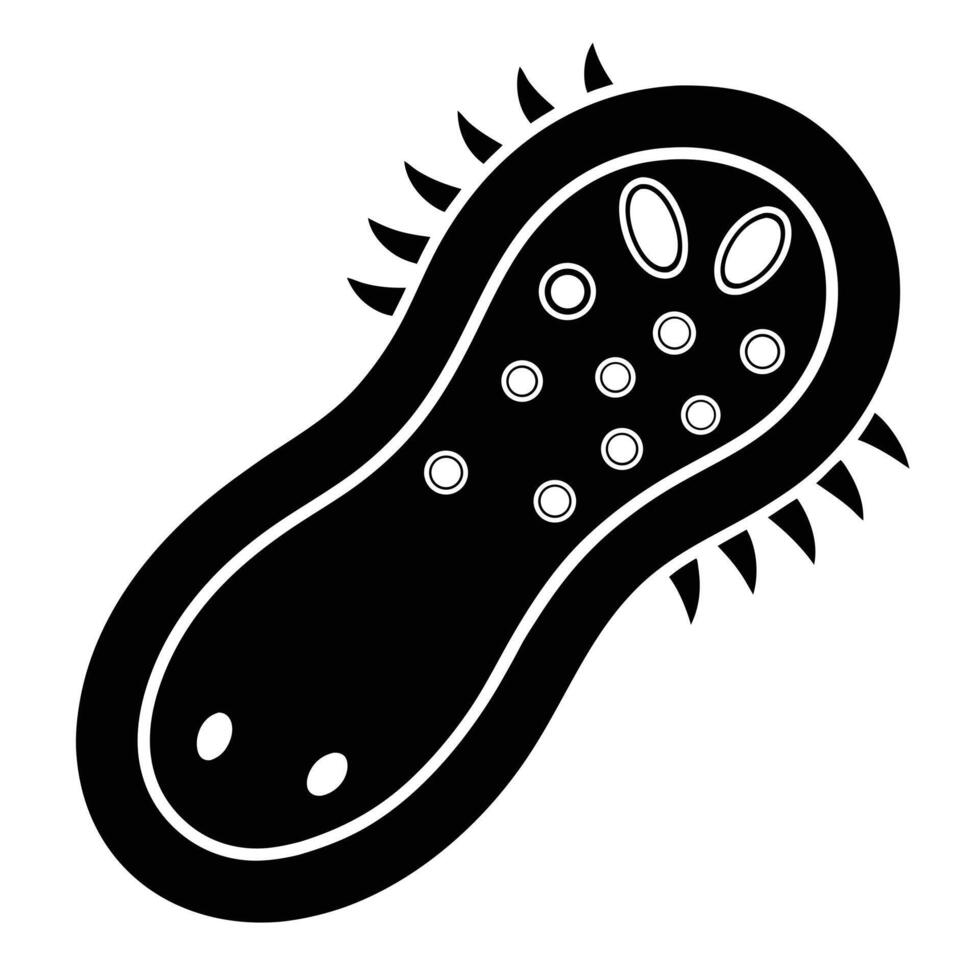 Single Bacterium Silhouette Medical vector