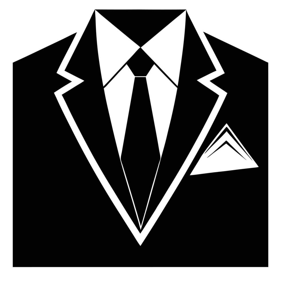 Formal Suit Silhouette Business Apparel Design vector
