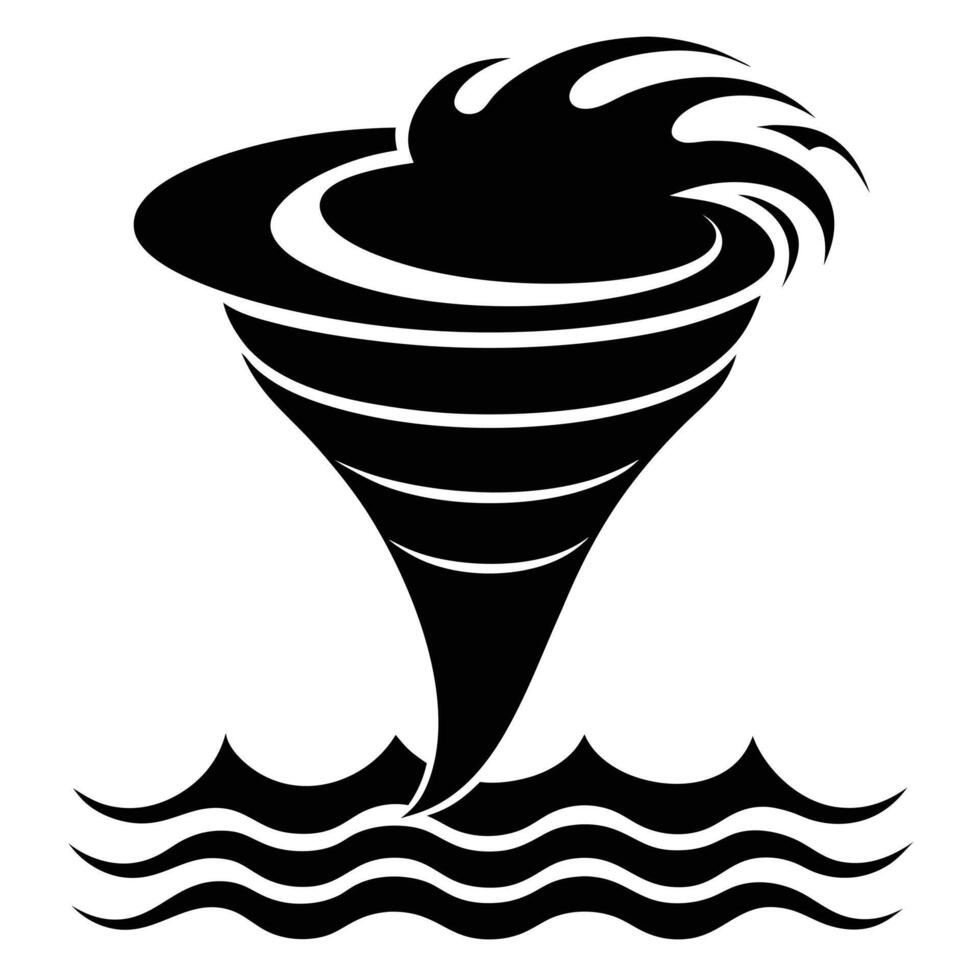 Tornado Above Water Black vector