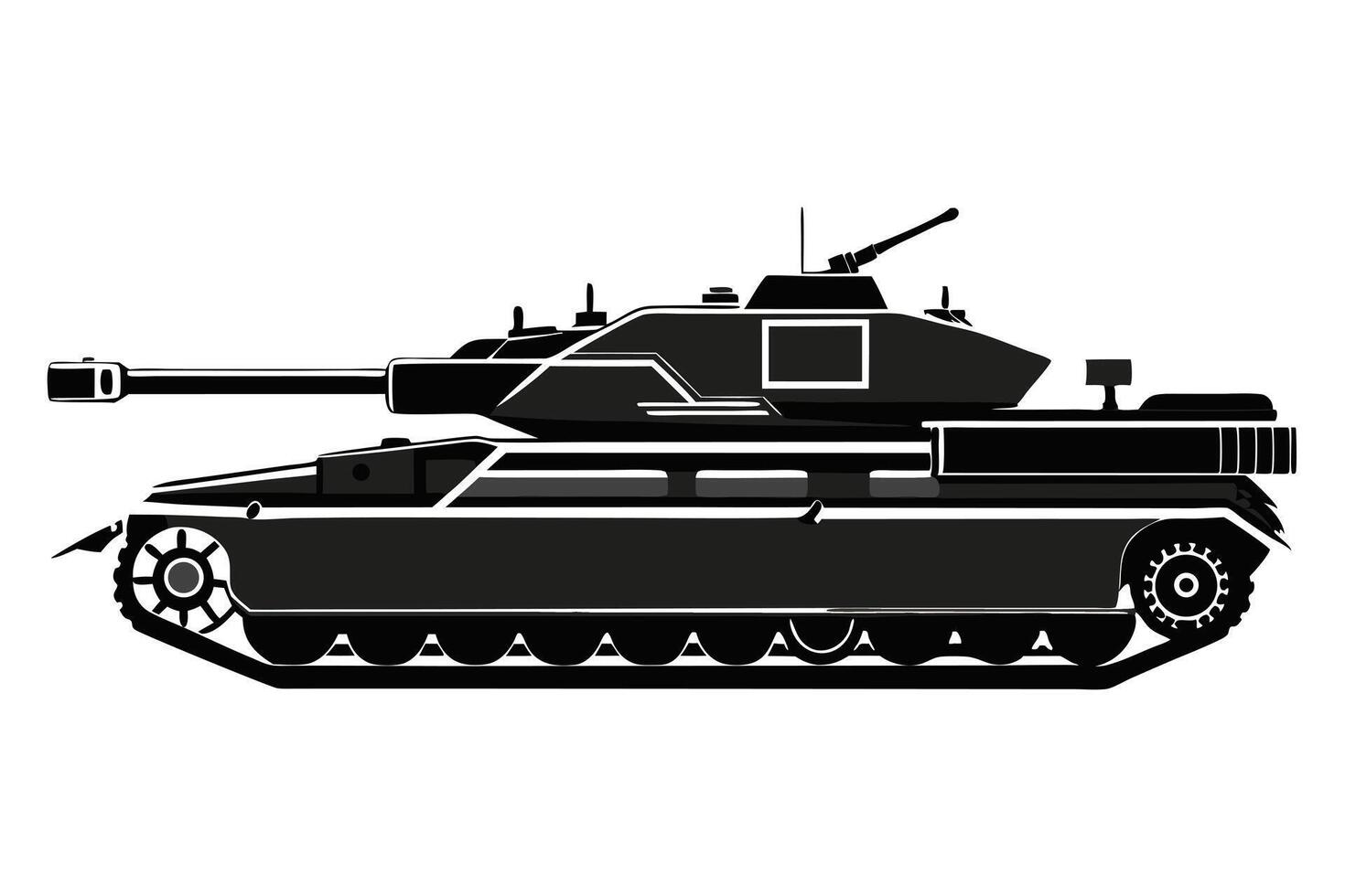 Isolated Black And White Tank Illustration vector