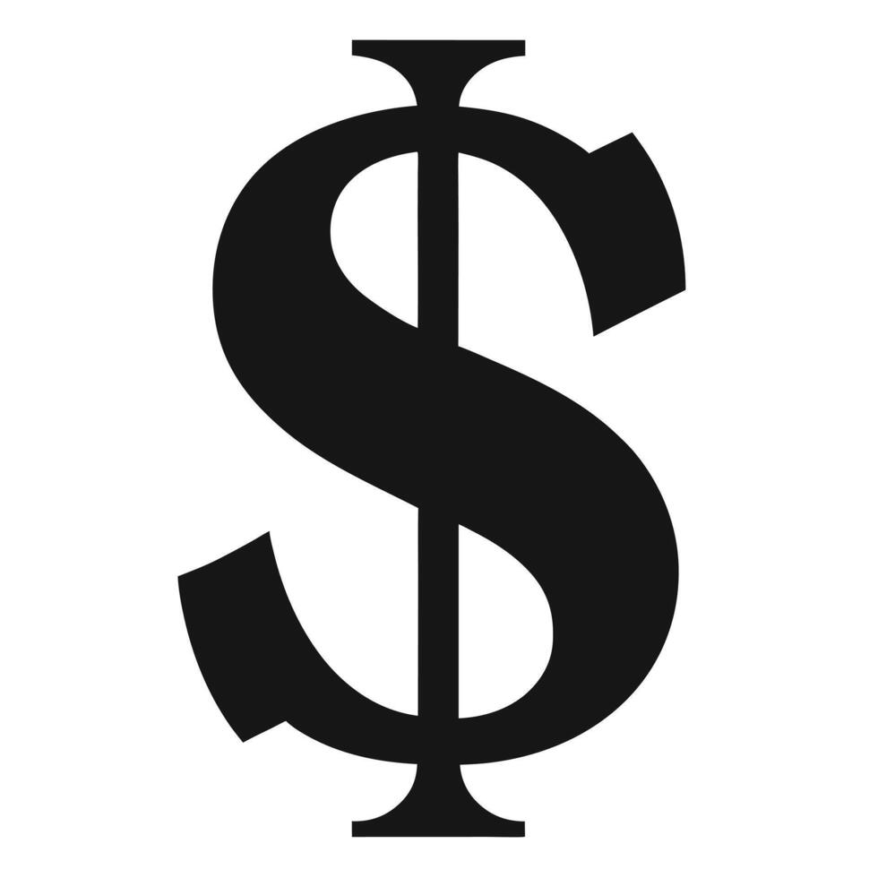 Dollar Symbol Black Simple Illustration vector