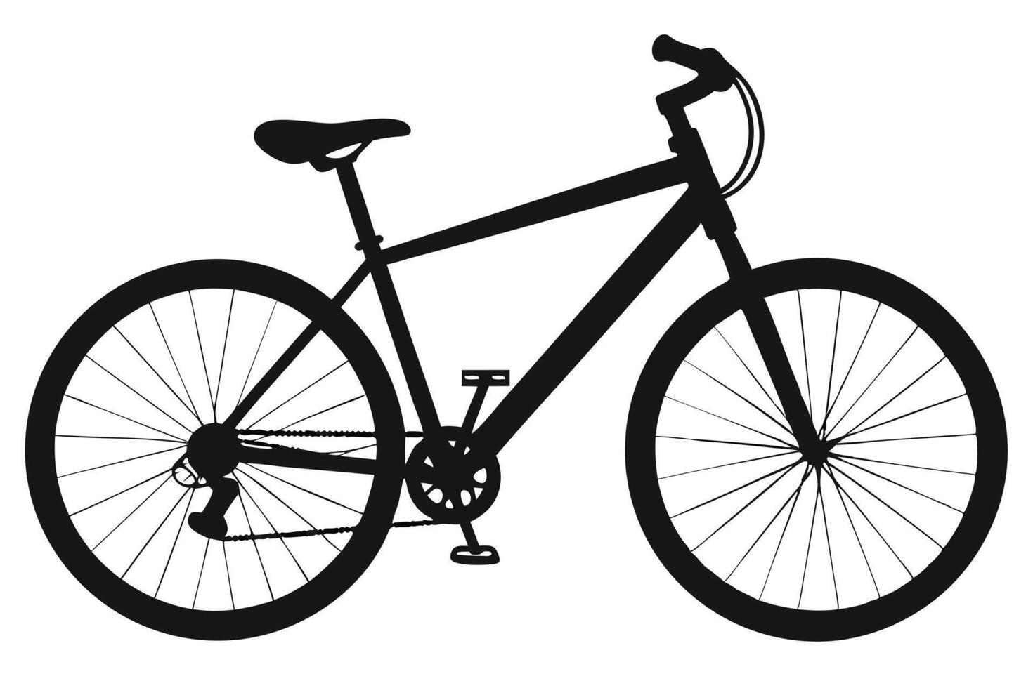 Bicycle Silhouette On White Background Illustration vector