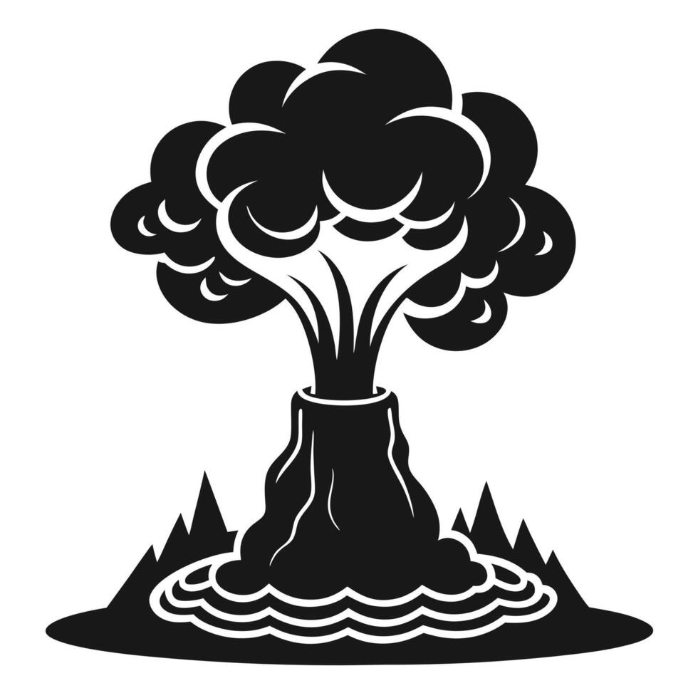 Erupting Volcano Icon Simple Black vector