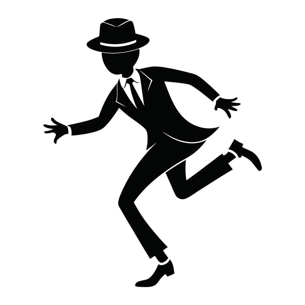 Silhouette Of A Dancing Man vector