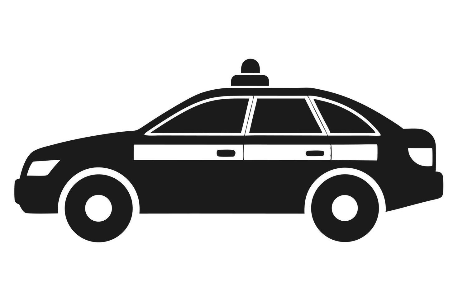 Black Police Car Simple Illustration vector
