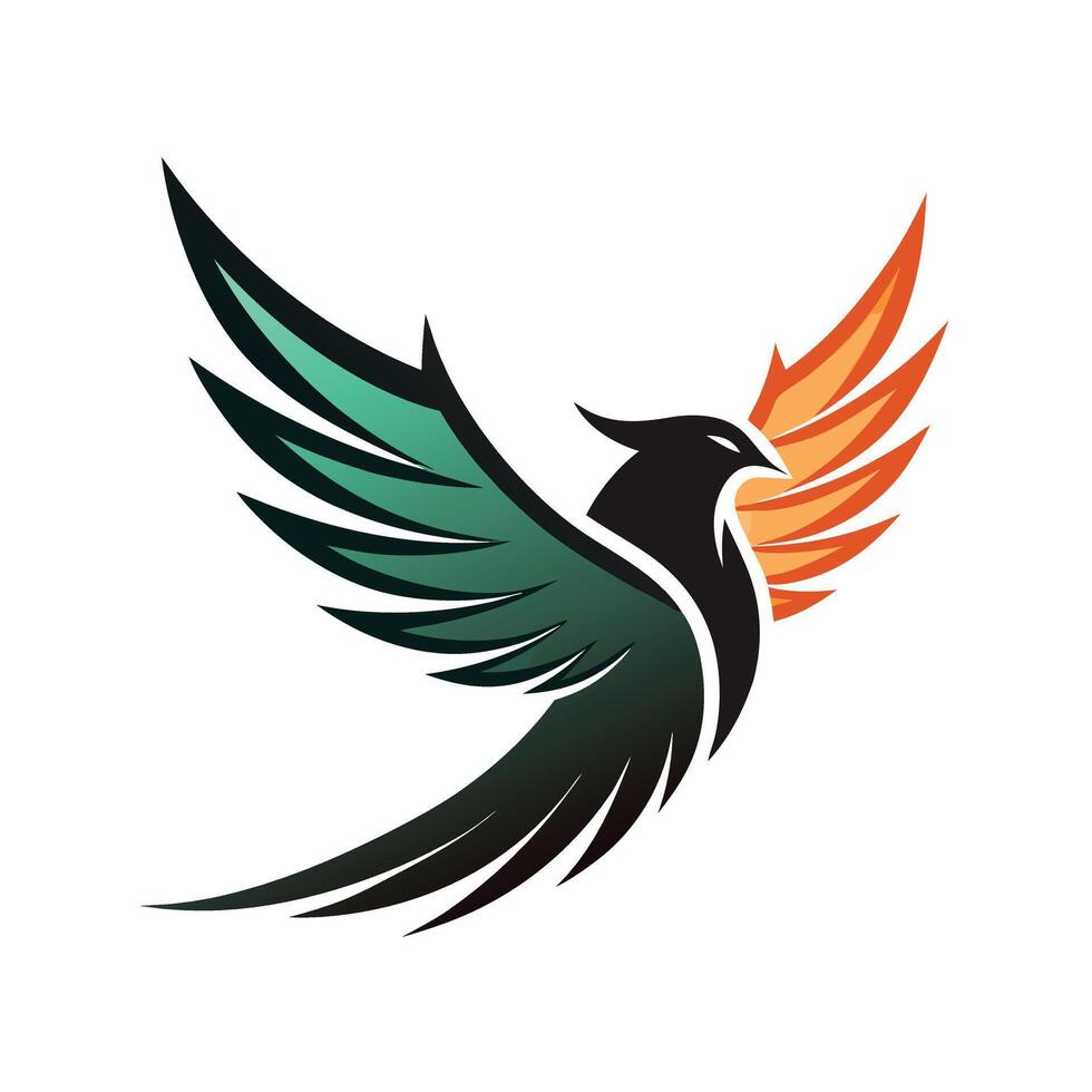 Phoenix Bird Modern Flat Logo vector