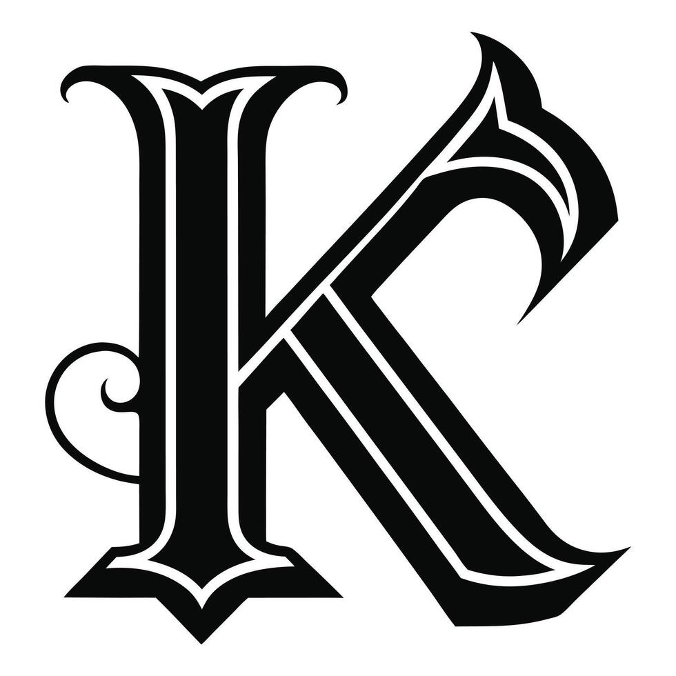 Ornate Letter K Illustration vector