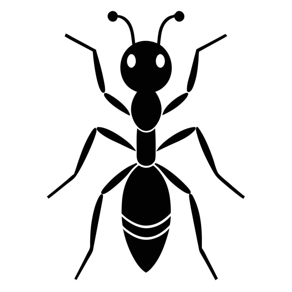 Black Ant Illustration On White vector