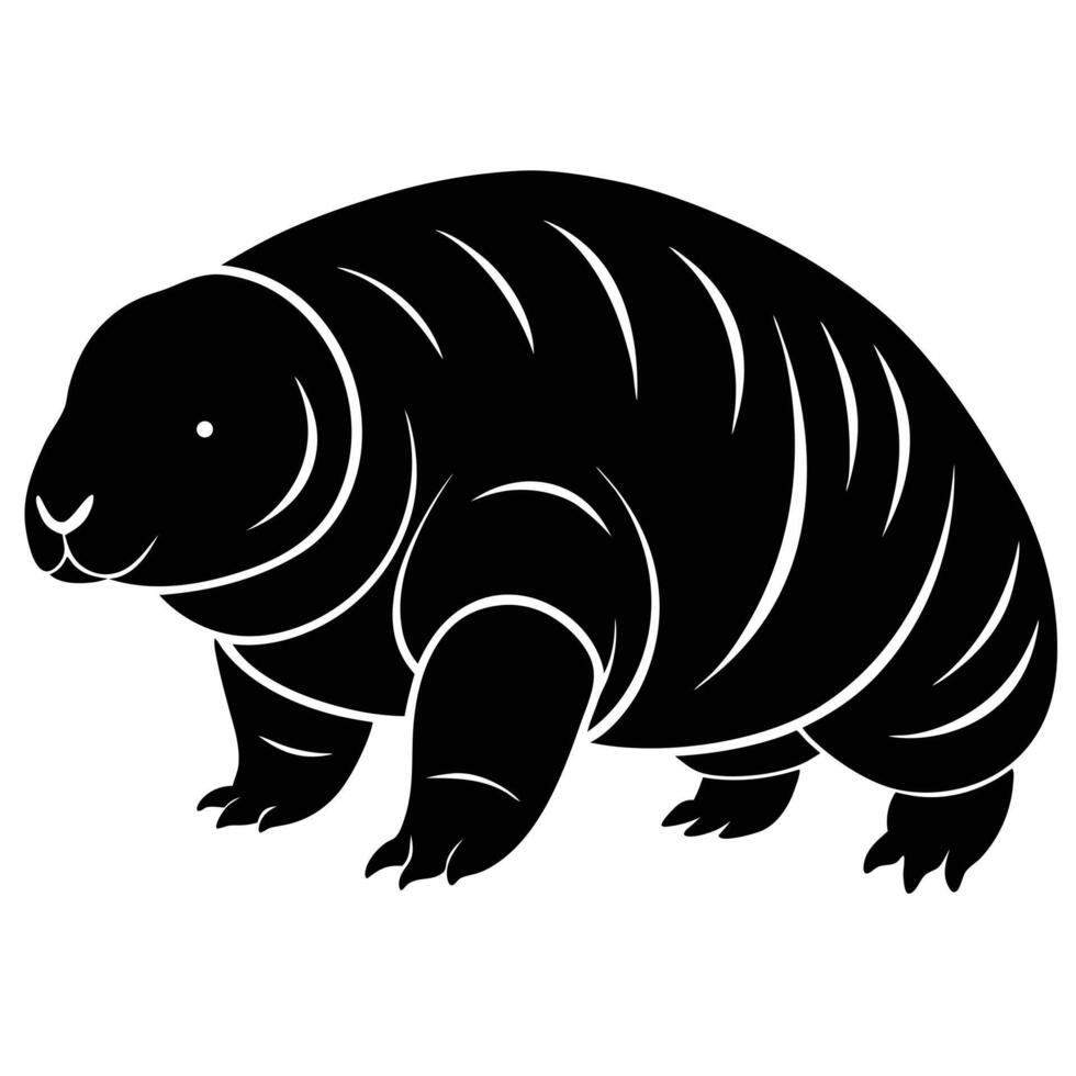 Black And White Tardigrade Illustration vector