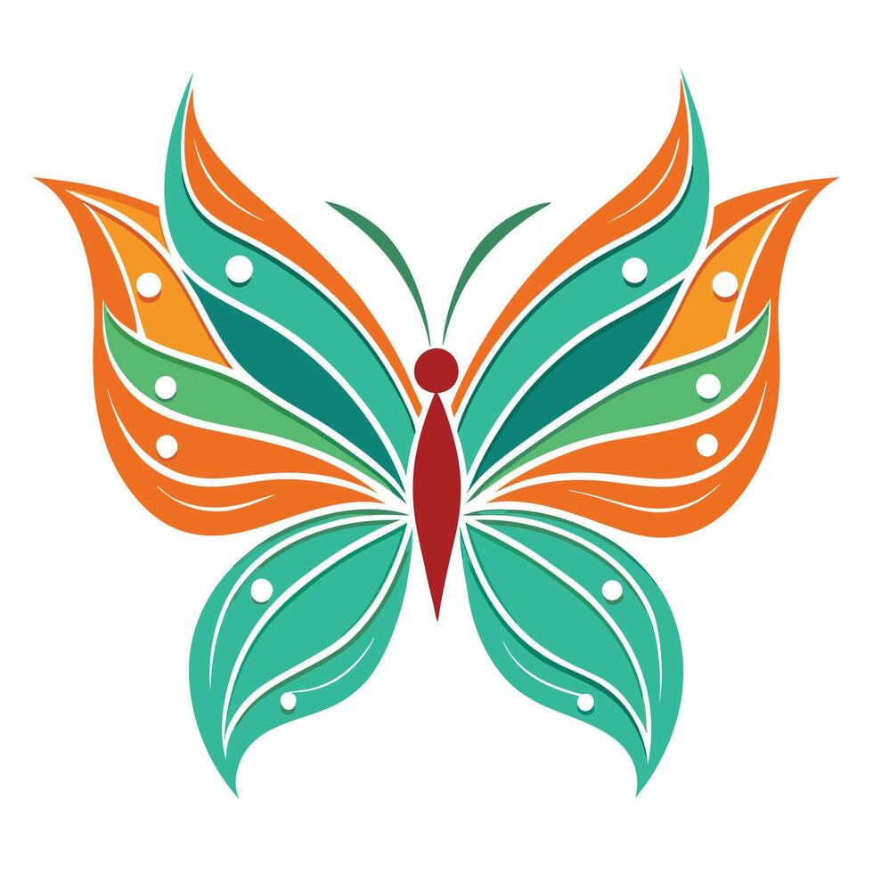 Colorful Butterfly With Abstract Wings vector