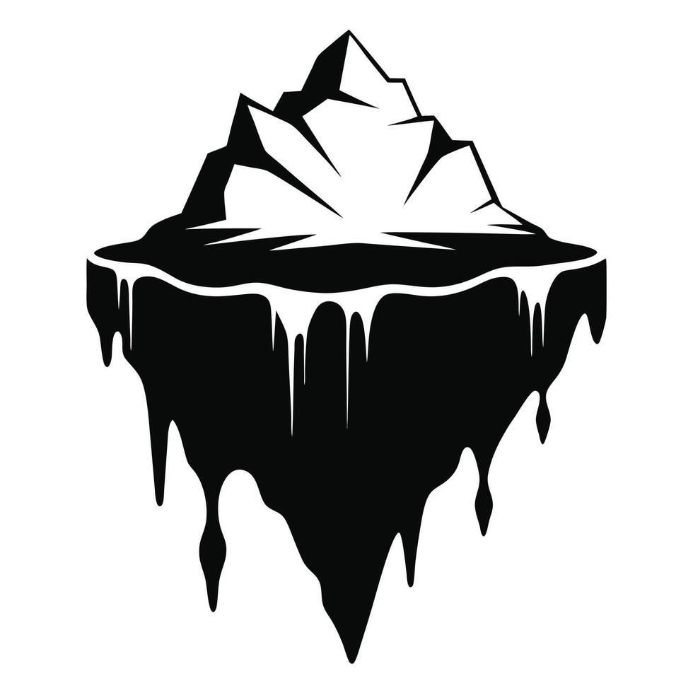 Monochrome Iceberg Floating In The Air vector