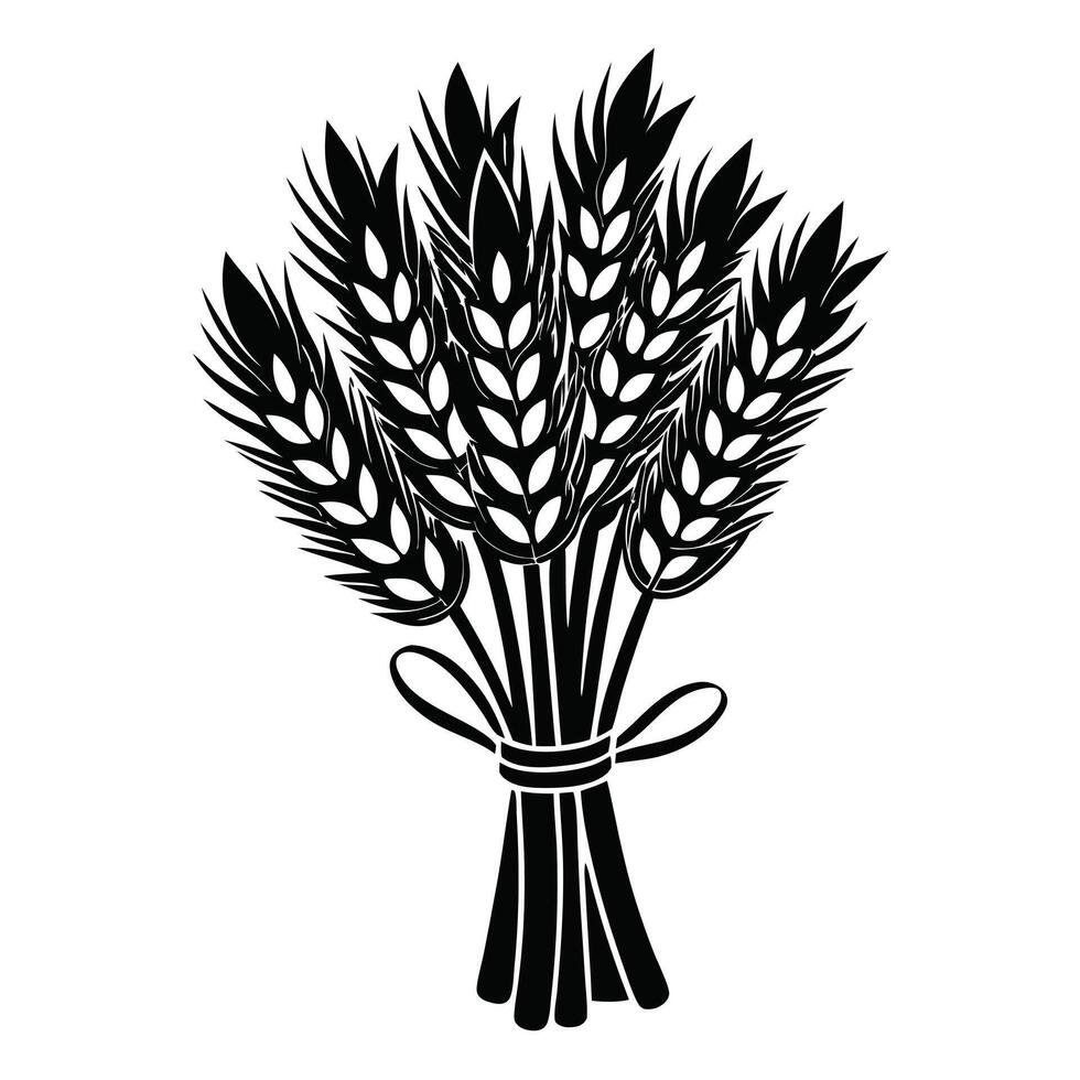 Black Wheat Bundle Illustration vector