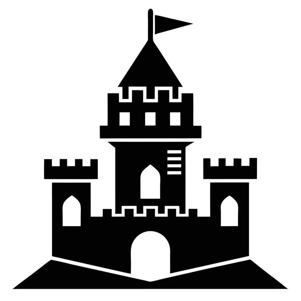 Simple Black Castle Graphic Symbol vector