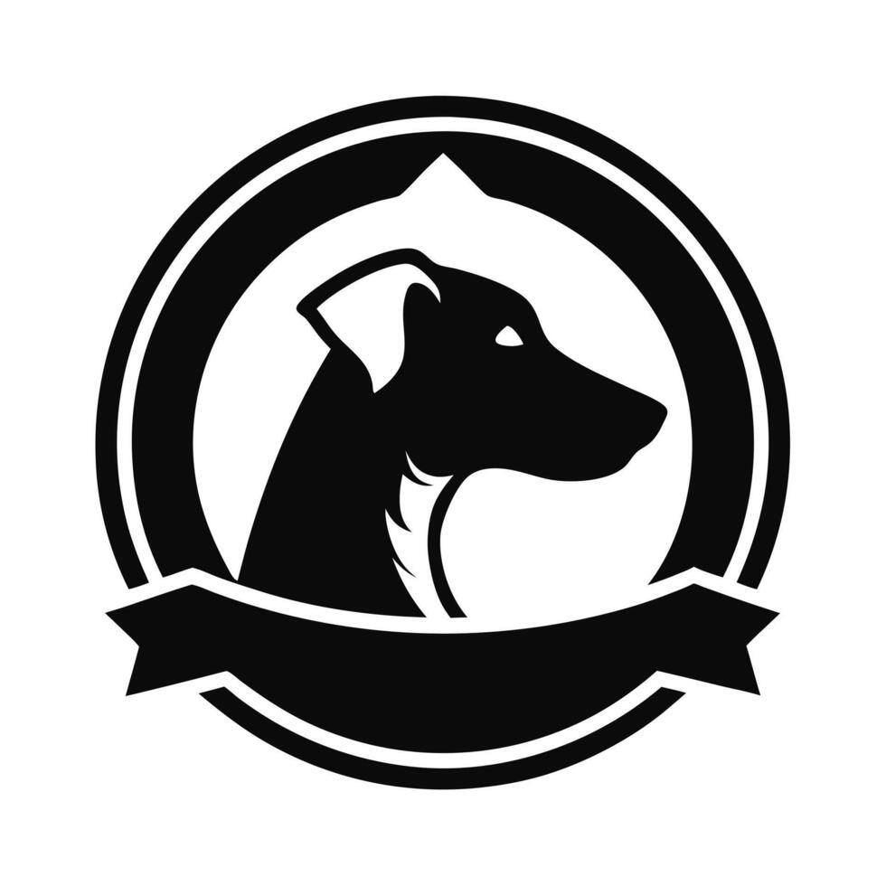 Dog Head Silhouette Logo Emblem Design vector