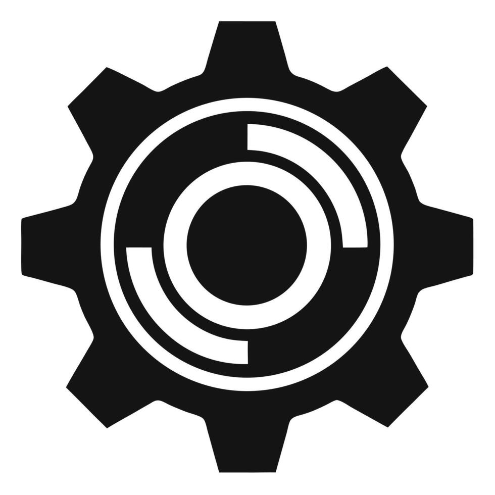 Abstract Gear Wheel Black And White vector