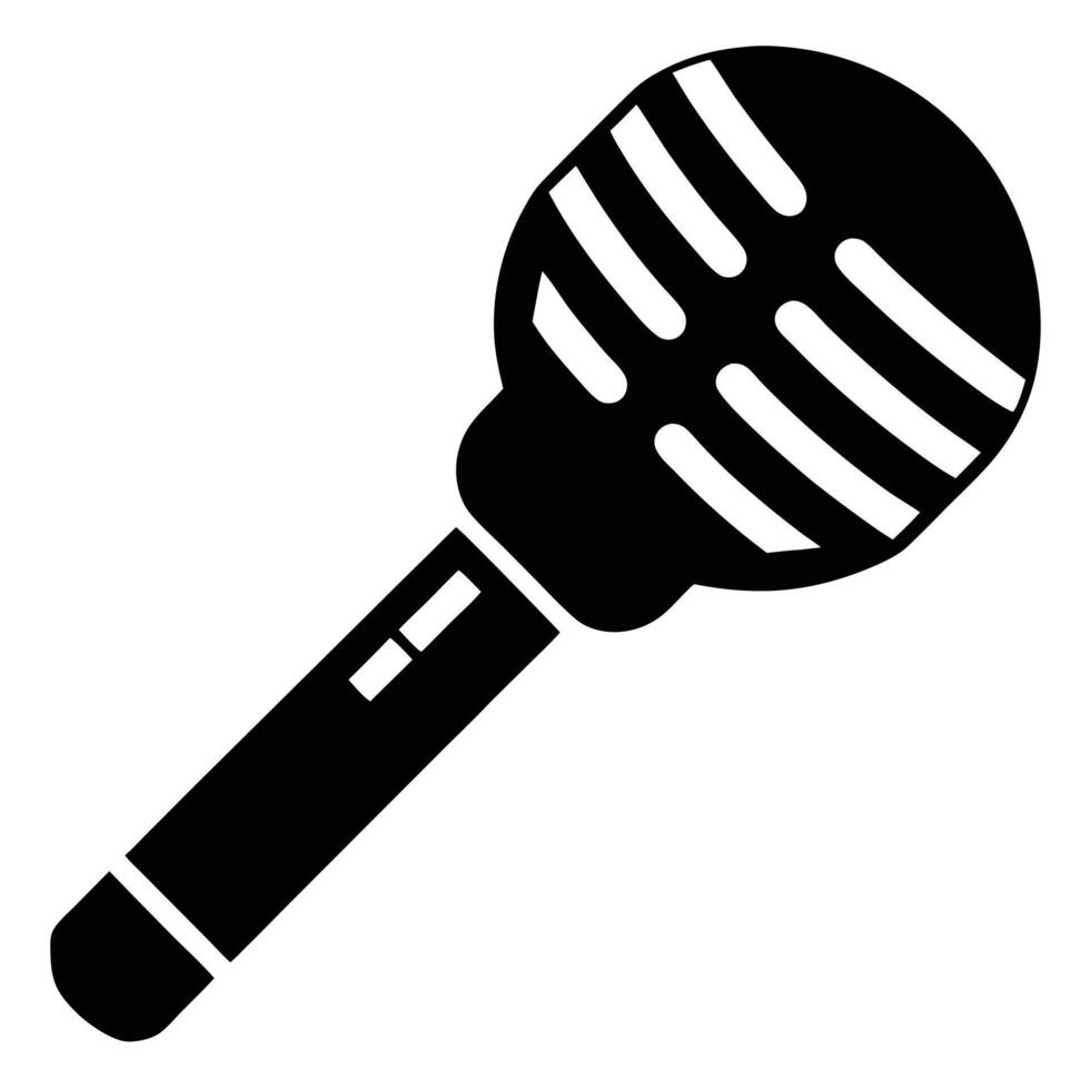 Microphone Black And White Icon vector