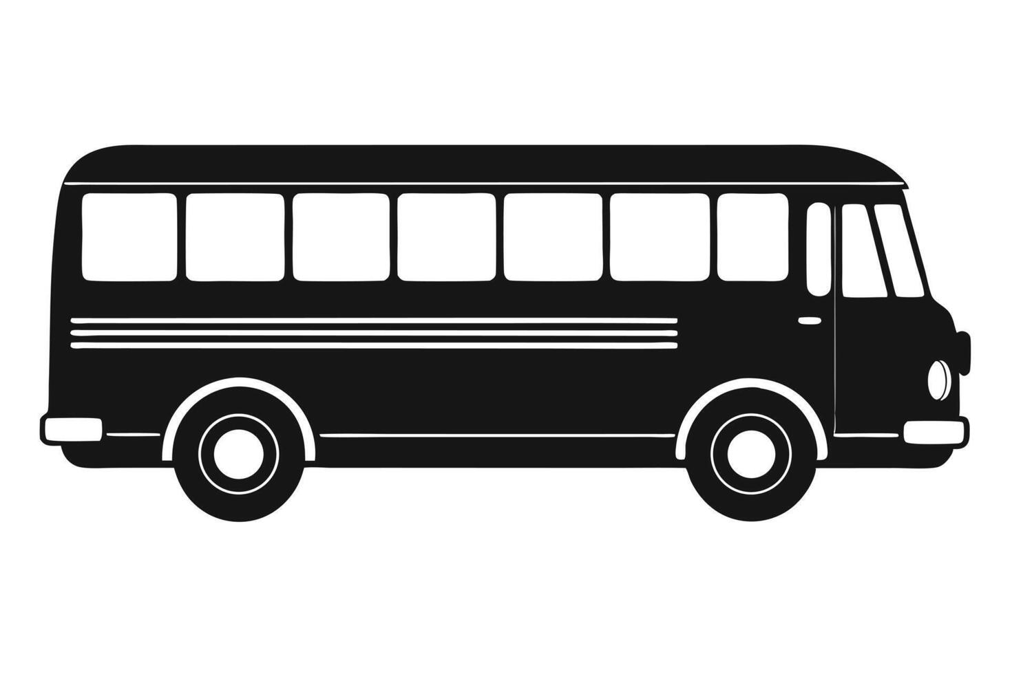 Black And White Bus Illustration vector