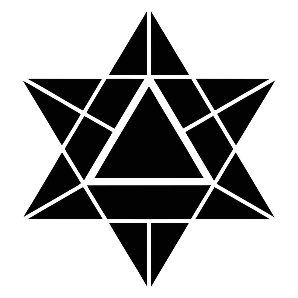 Geometric Triangle Star Black And White vector