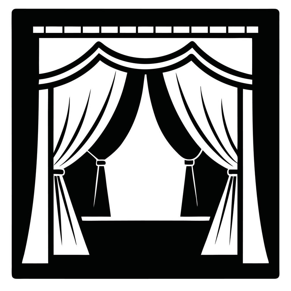Stage Curtains Icon Theater Performance vector