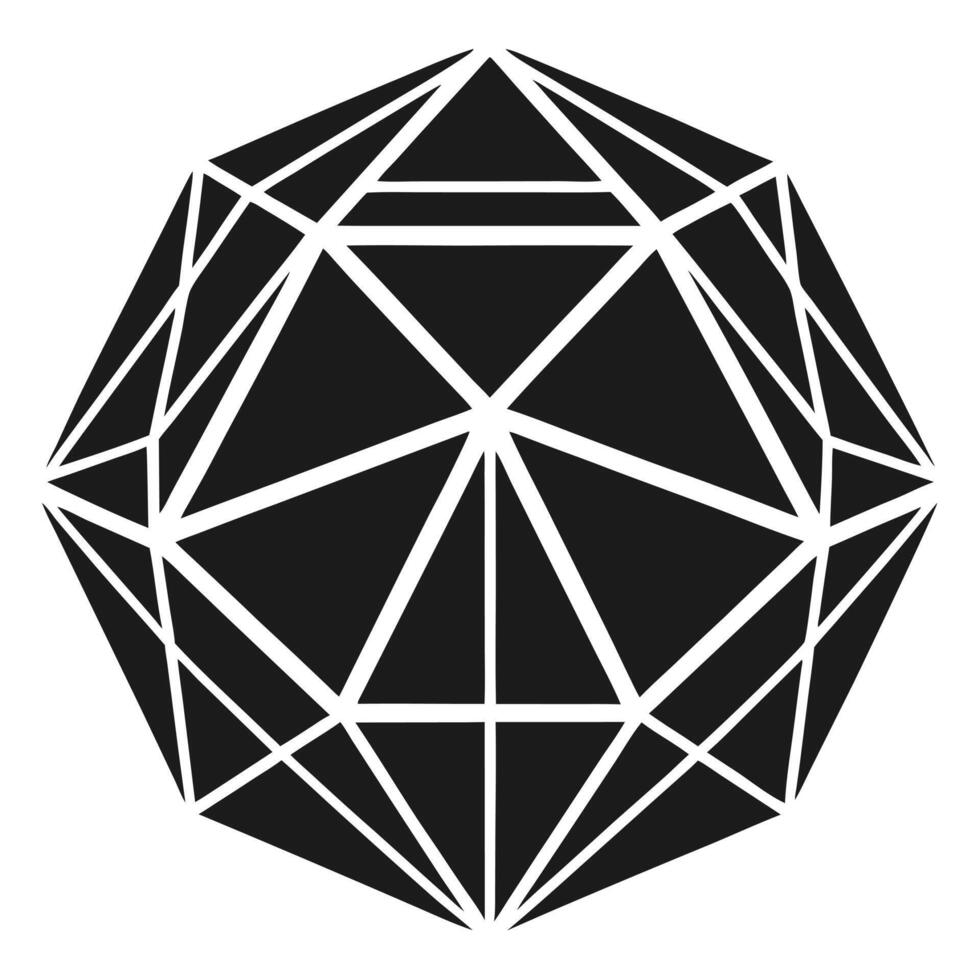 Geometric Icosahedron Shape Graphic vector