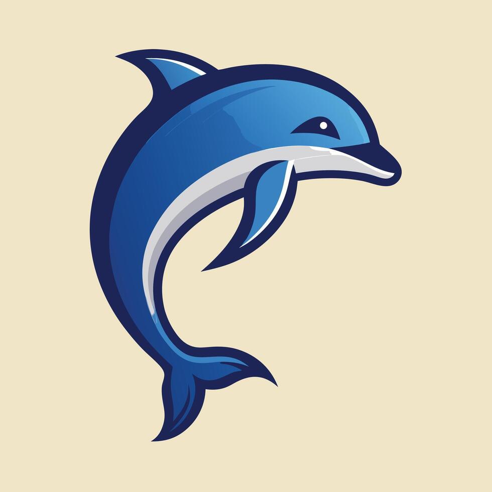 Blue Dolphin Mascot Logo Illustration vector