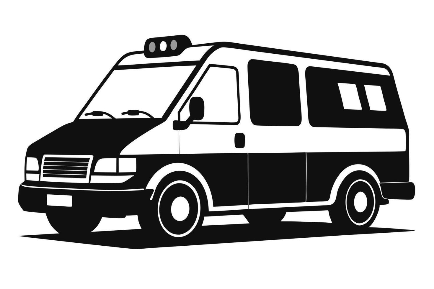 Black And White Van Illustration vector