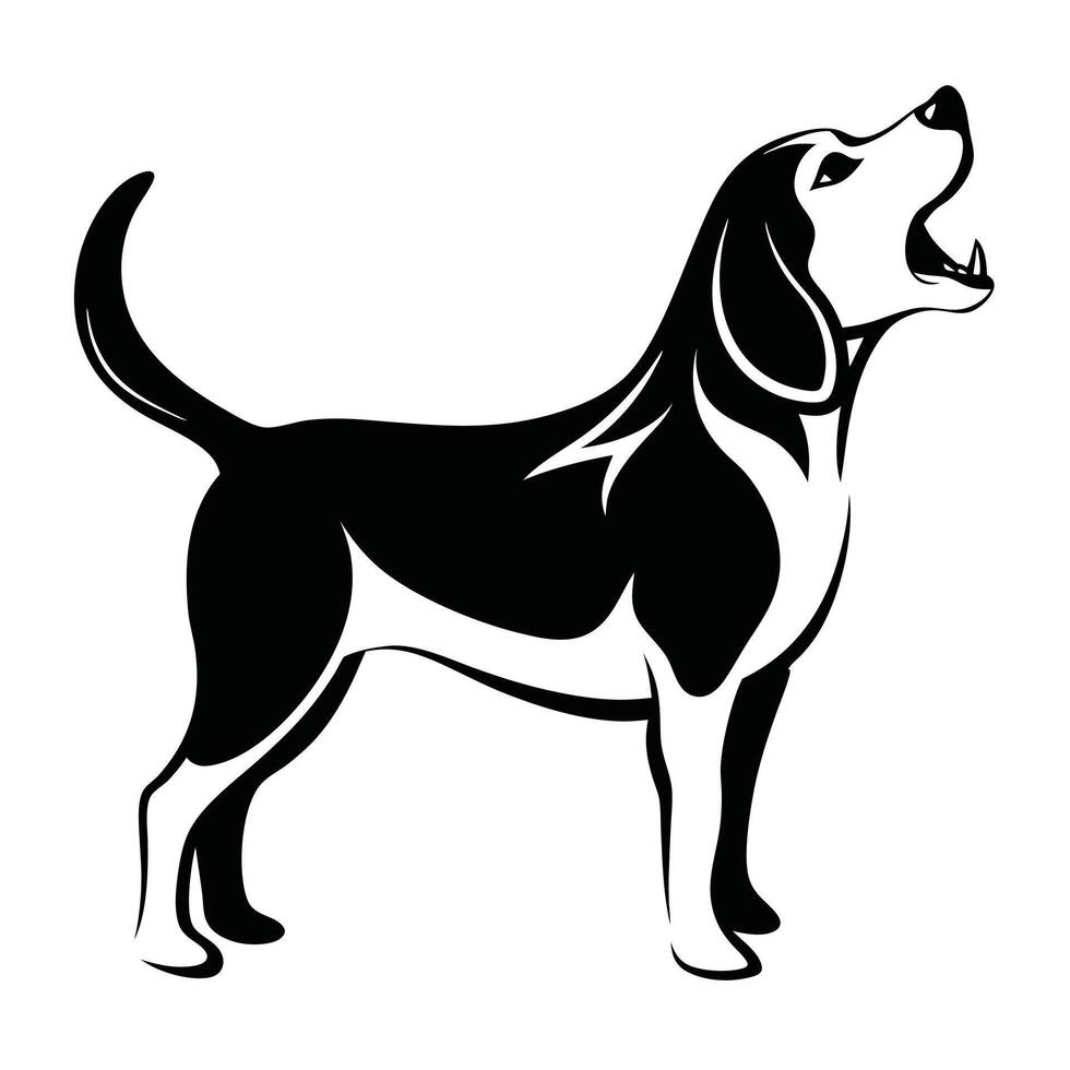 Illustration Of Beagle Dog Howling vector