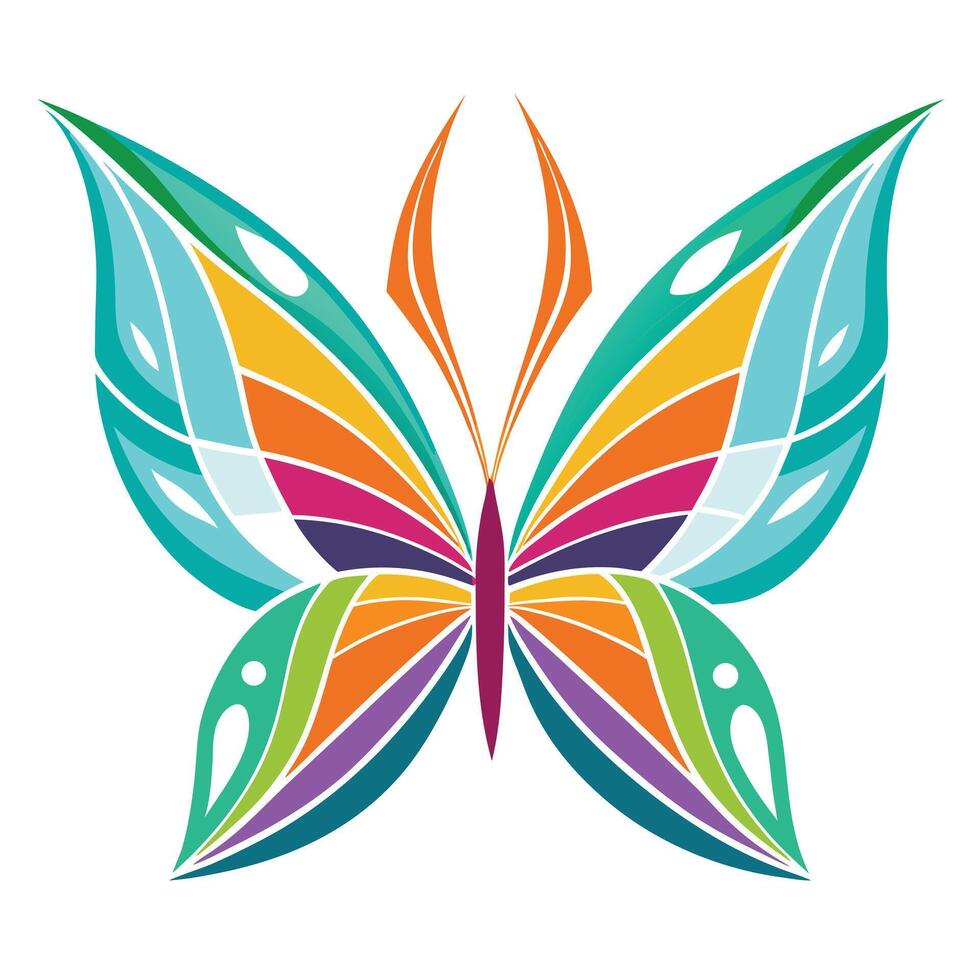Abstract Colorful Butterfly On White Background vector