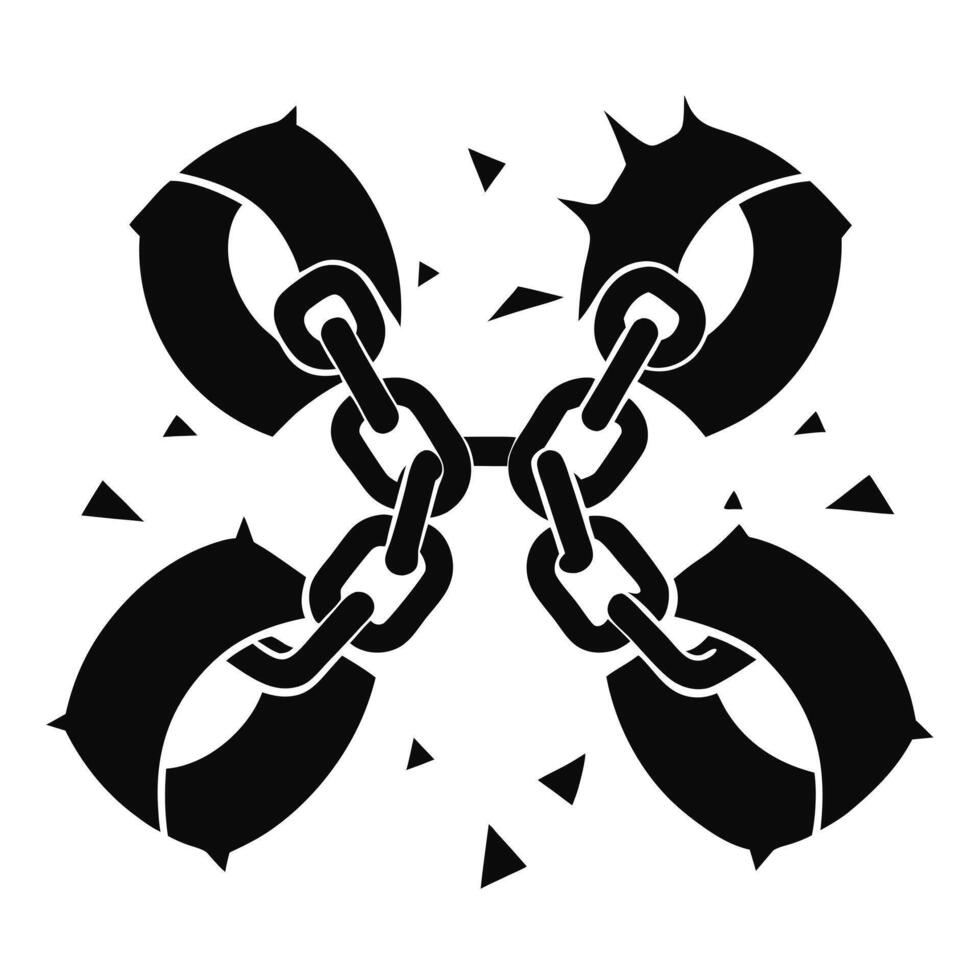 Shackles Broken Black And White Concept vector
