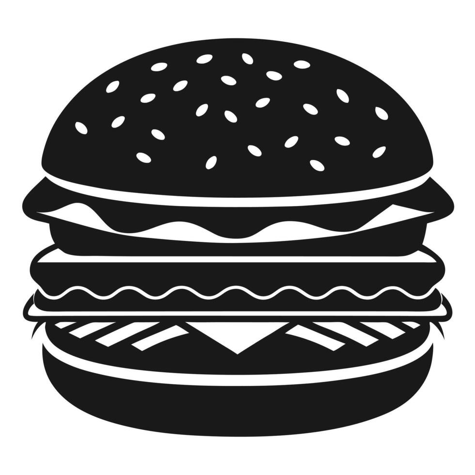 Monochrome Burger Icon Illustration vector