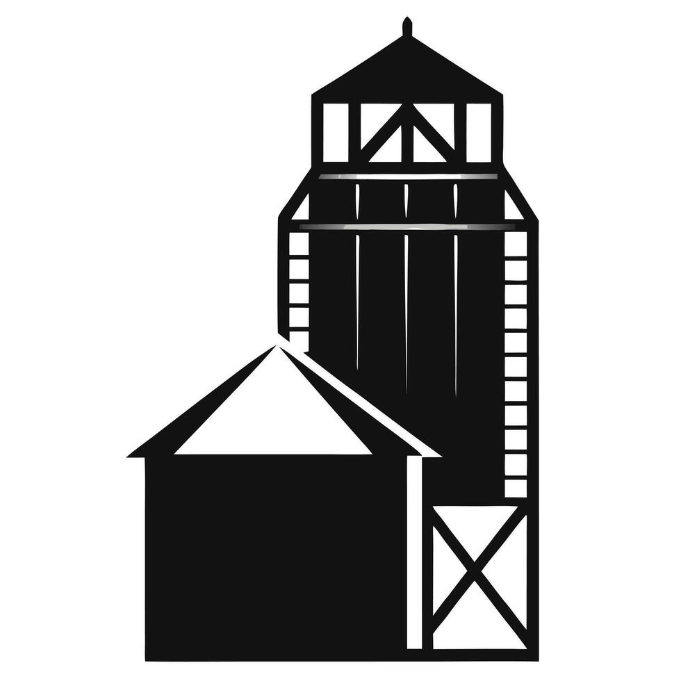 Silo Minimalist Black And White Icon vector