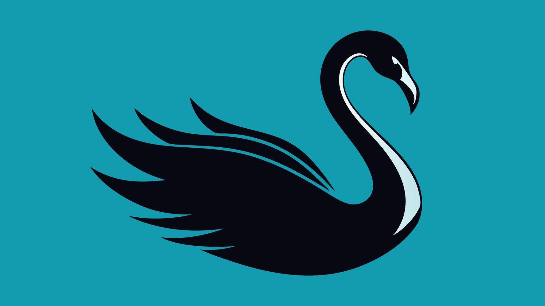 Elegant Black Swan Graphic Logo Design vector