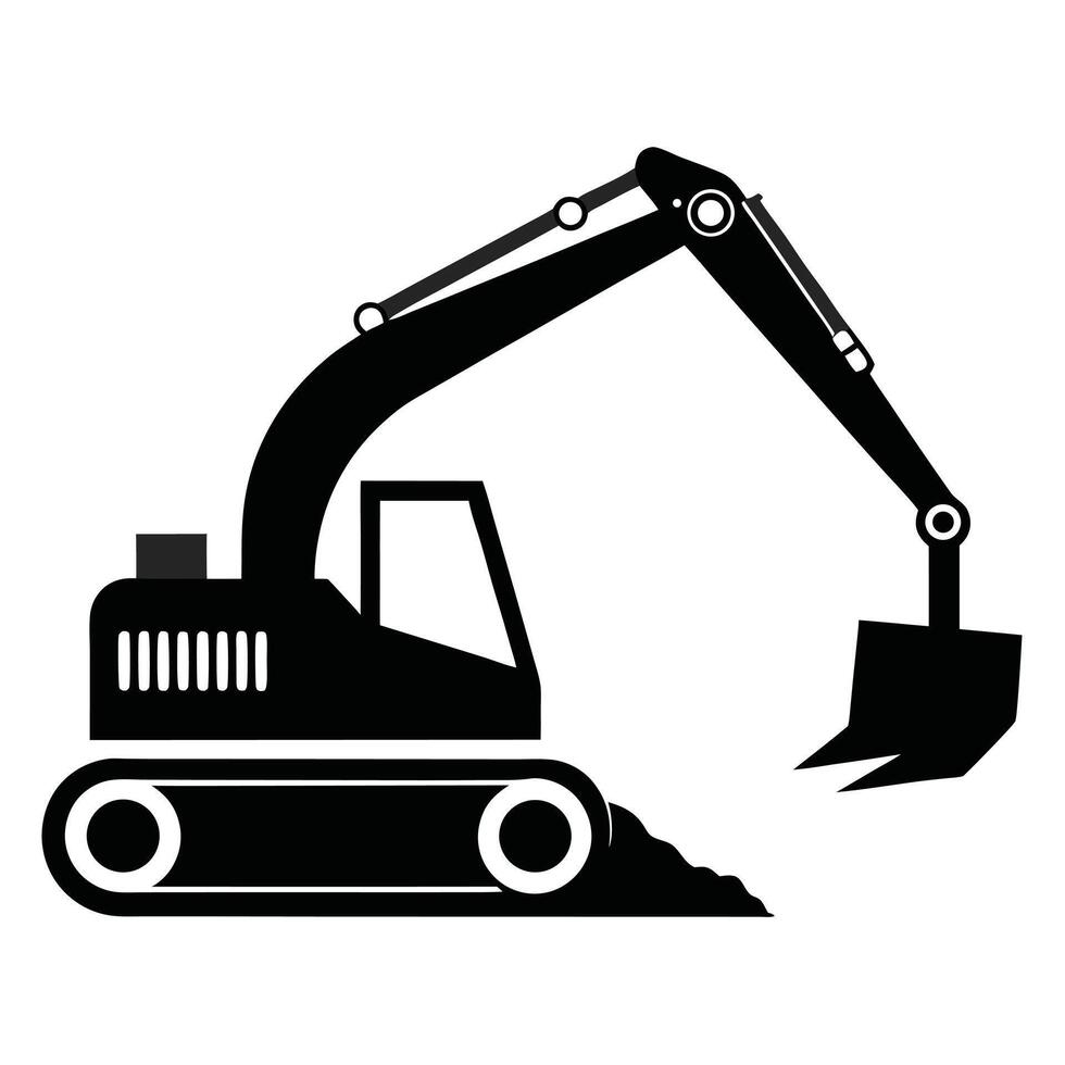 Excavator Graphic Black Silhouette vector