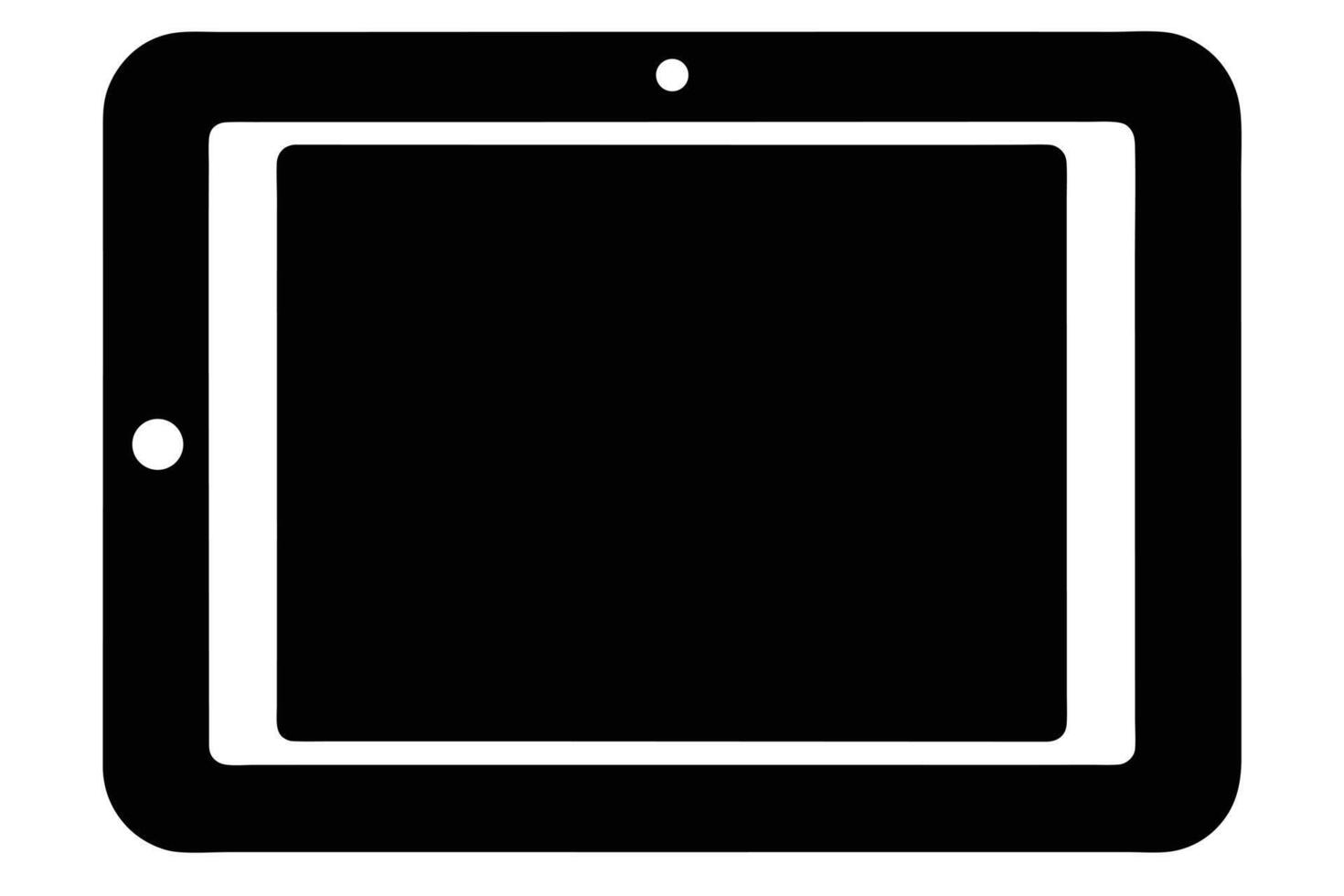 Black And White Tablet Device Icon vector