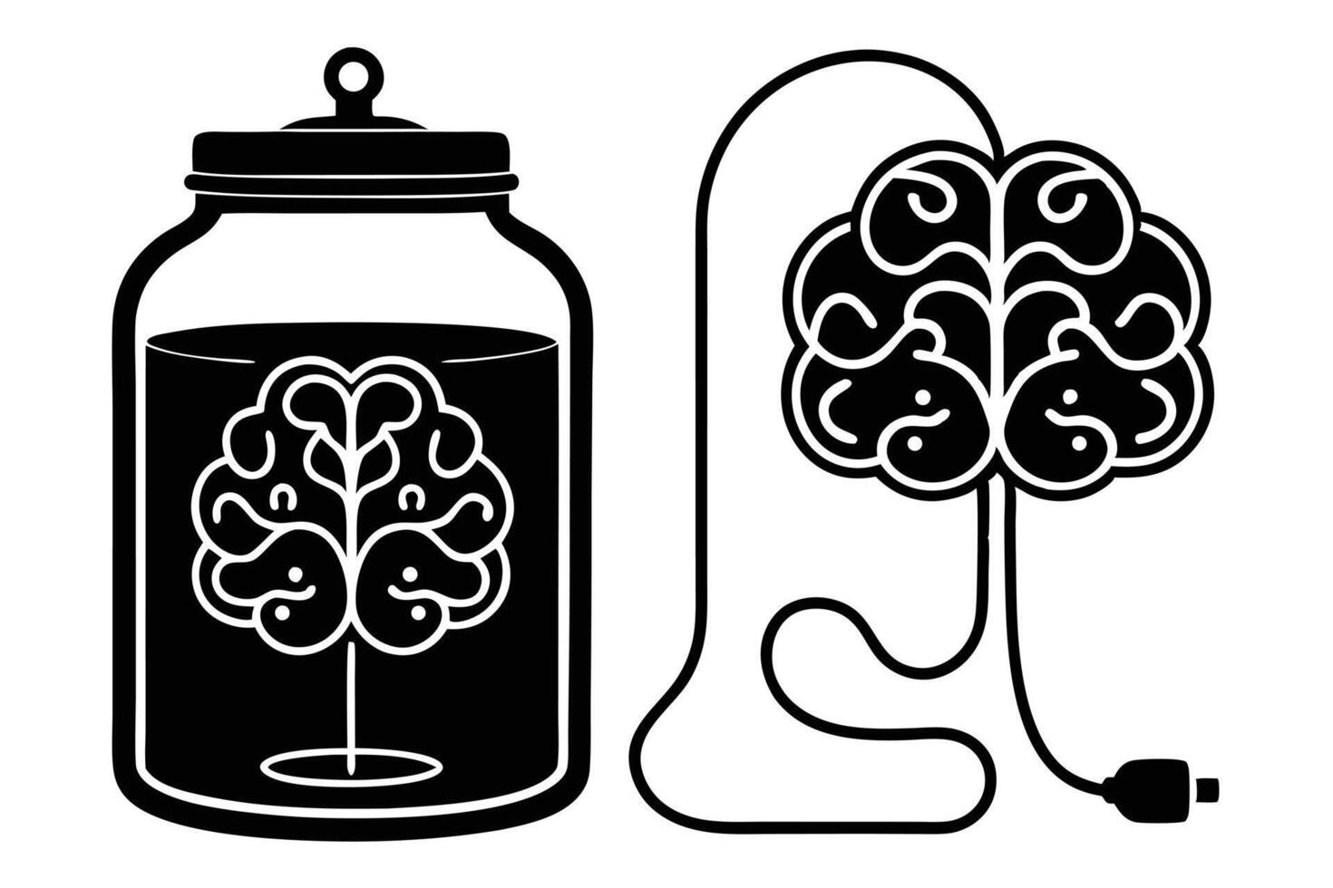 Brain Preservation Versus Brain Enhancement Concept vector