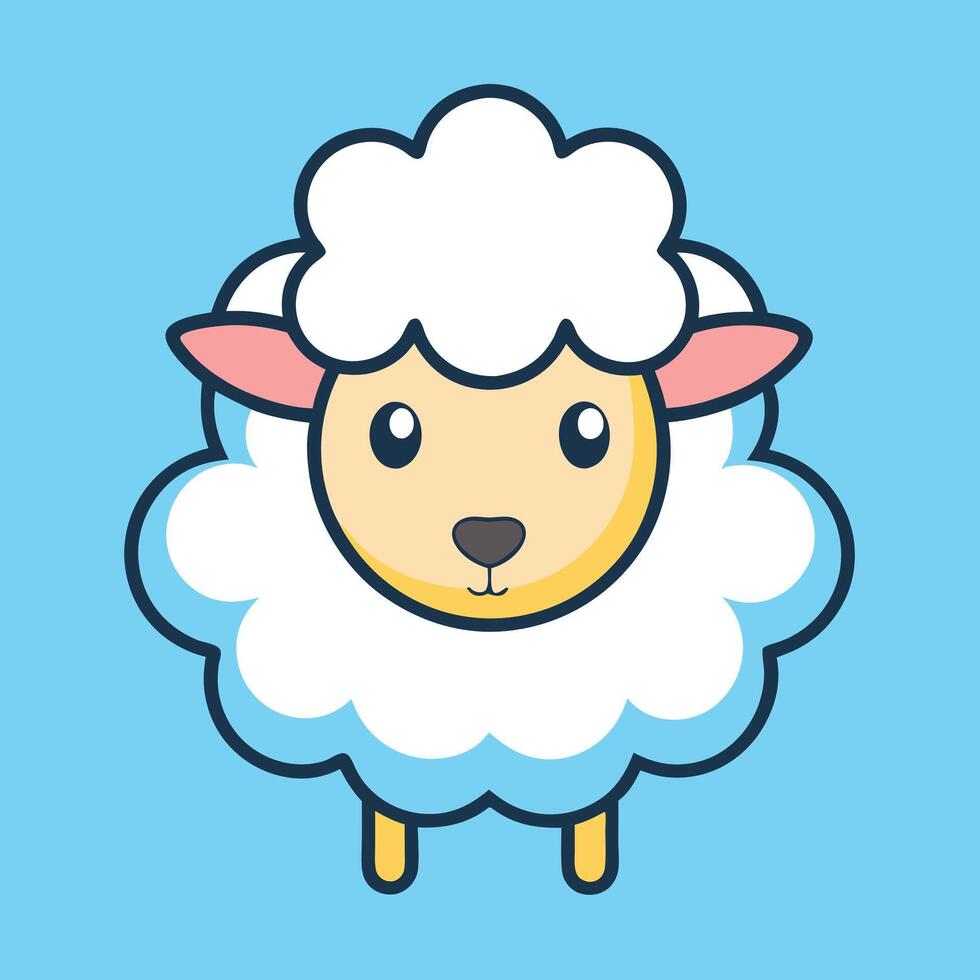 Cute Sheep Cartoon Illustration Design vector