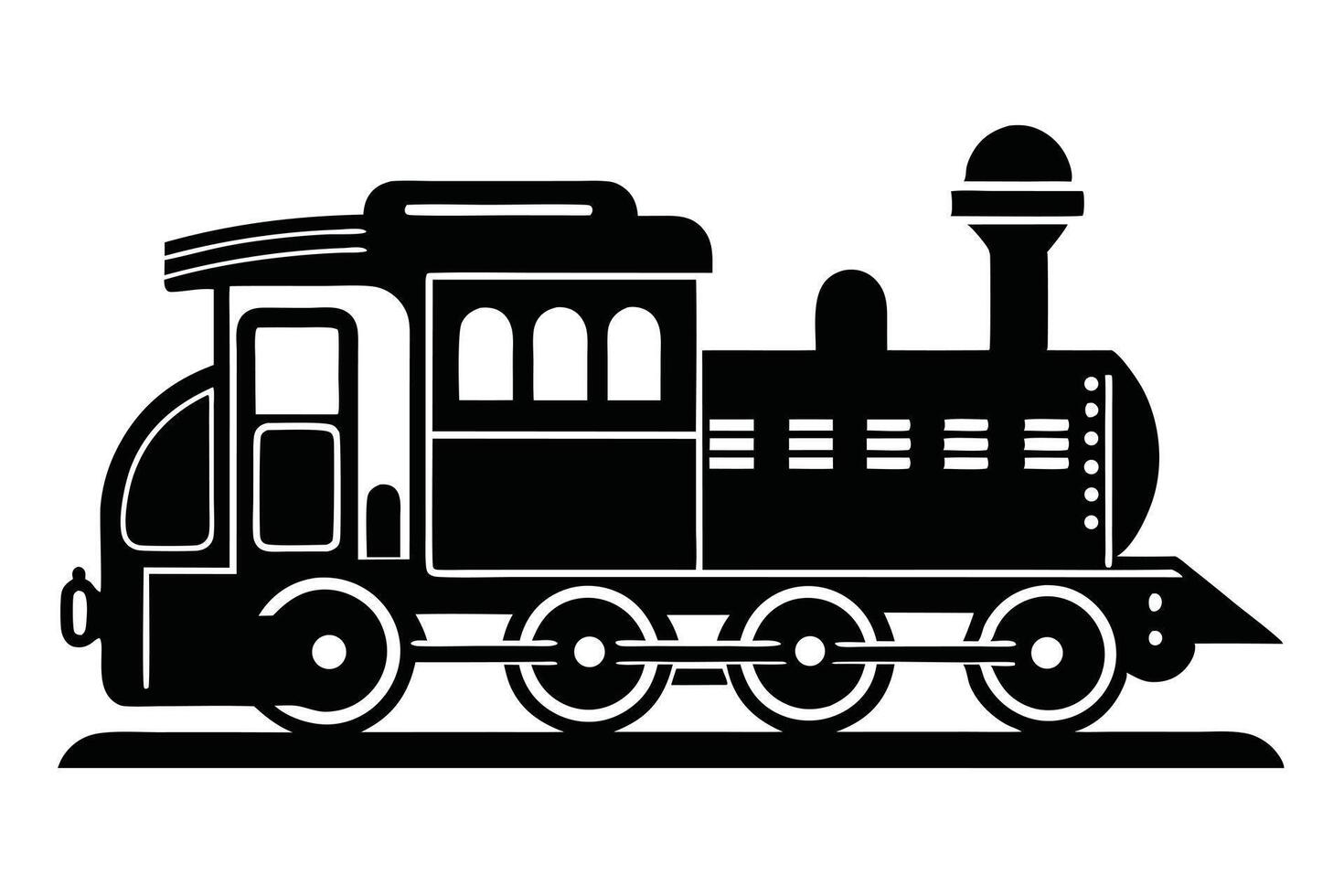 Black And White Toy Train Illustration vector