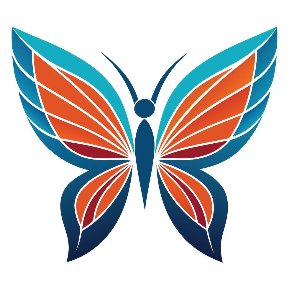 Elegant Butterfly Colorful Wing Abstract Illustration vector